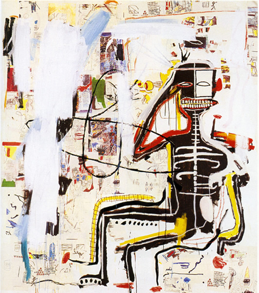 《ＳＥＥ》1985年　カンバス、アクリル、油彩、ミクストメディア ©The Estate of Jan-Michel Basquiat/ADAGP, Paris&JASPAR , Tokyo , 2017 C1912